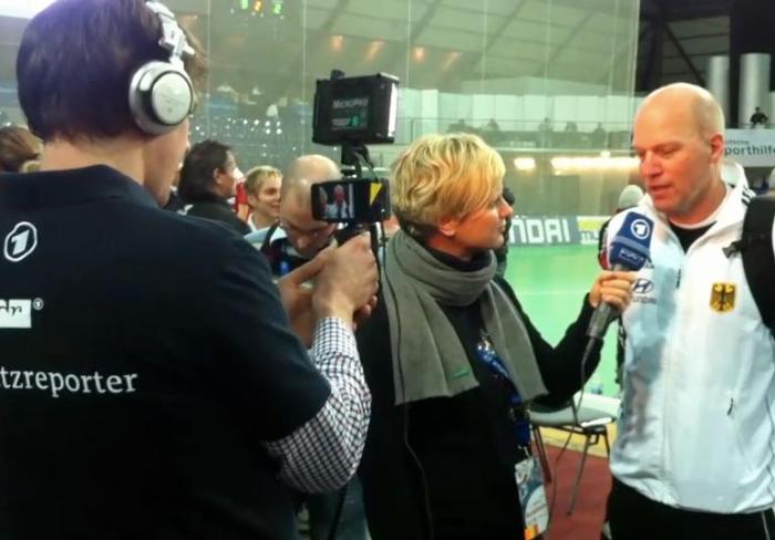 ARD (German broadcaster) utilizes Fostex AR-4i on reporting about European Championship of Indoor Hockey